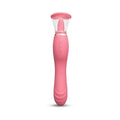 Le wand lick 3 in 1 vibrator pink silicone suction cup toy with clear head for ergonomic g spot and oral stimulation