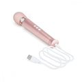 Le Wand Petite wand massager rose gold with sleek metallic body smooth rounded head and rumbly vibrations iconic Le Wand