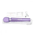 Purple le wand petite wand massager with smooth rounded head metallic finish and rumbly vibrations iconic le wand