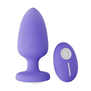 Lady Jane Adult Sex Shop | LED Light Up Anal Plug with Remote - Purple Large