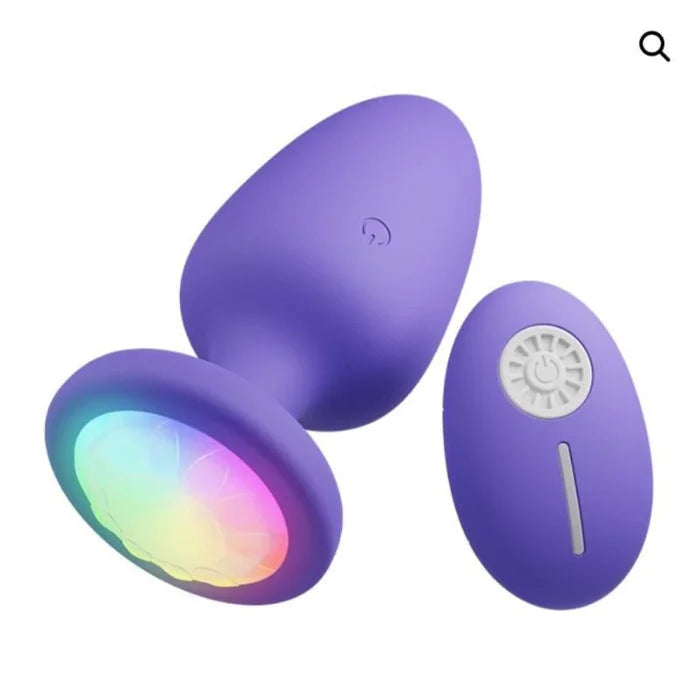Lady Jane Adult Sex Shop | LED Light Up Anal Plug with Remote - Purple Large