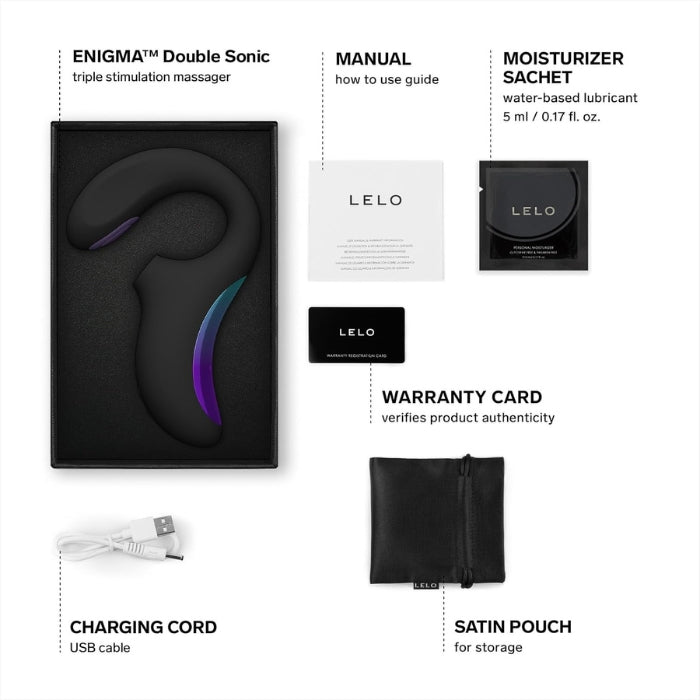Lady Jane Adult Sex Shop | Lelo Enigma Double Sonic Vibrator - Black