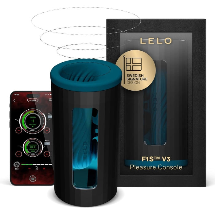 Lady Jane Adult Sex Shop | Lelo F1S v3 Vibrating Masturbator with APP - Teal