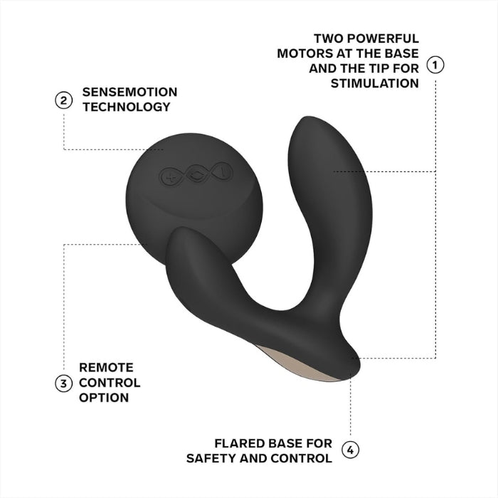 Lady Jane Adult Sex Shop | Lelo Hugo 2 Prostate Massager with Remote - Black