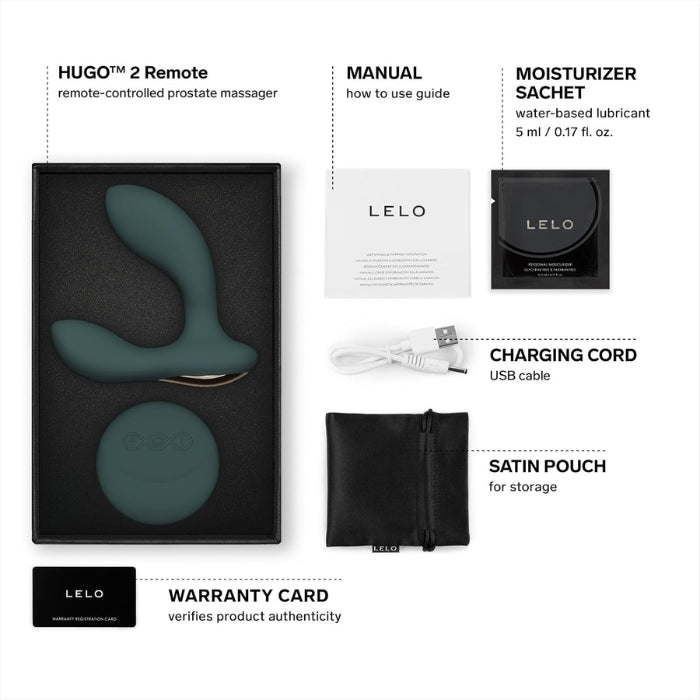 Lady Jane Adult Sex Shop | Lelo Hugo 2 Prostate Massager with Remote - Green