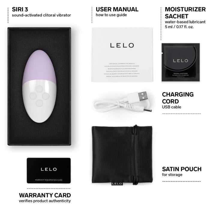 Lady Jane Adult Sex Shop | Lelo Siri 3 Clitoral Vibrator - Lavender