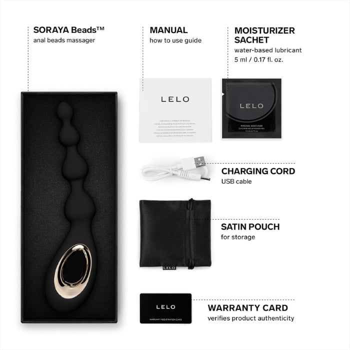 Lady Jane Adult Sex Shop | Lelo Soraya Beads Anal Beads - Black