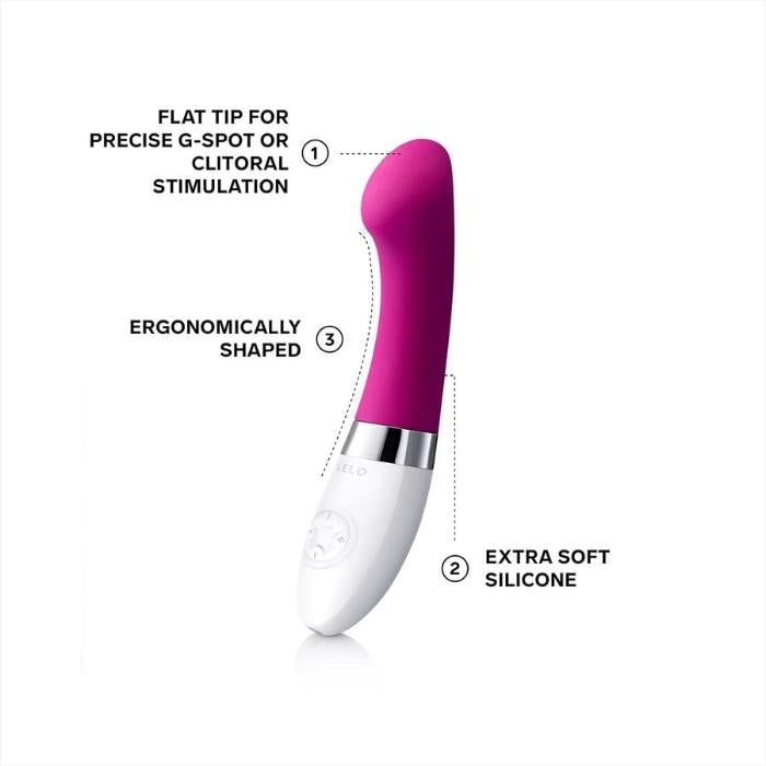 Deep Rose Gigi 2 has a flat tip for precise G-spot or clitoral stimulation. Ergonomically shaped and made of extra soft body safe silicone.
