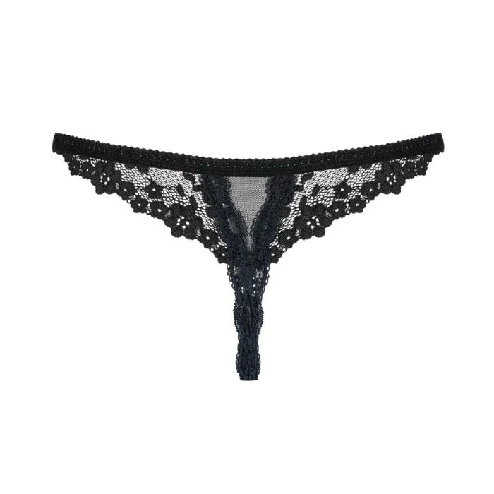 Lady Jane Adult Sex Shop | Letica Crotchless G-String - Black