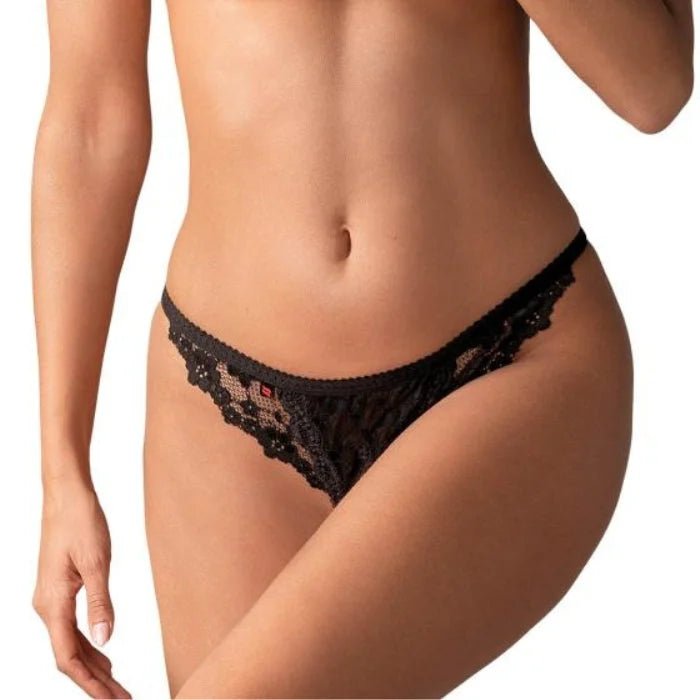 Lady Jane Adult Sex Shop | Letica Crotchless G-String - Black