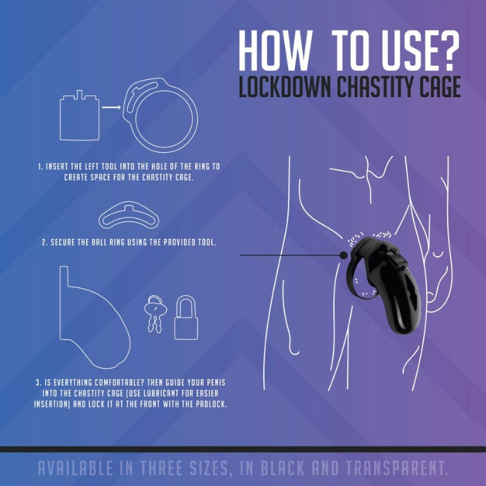 Lady Jane Adult Sex Shop | Lockdown Chastity Cage Clear - Small
