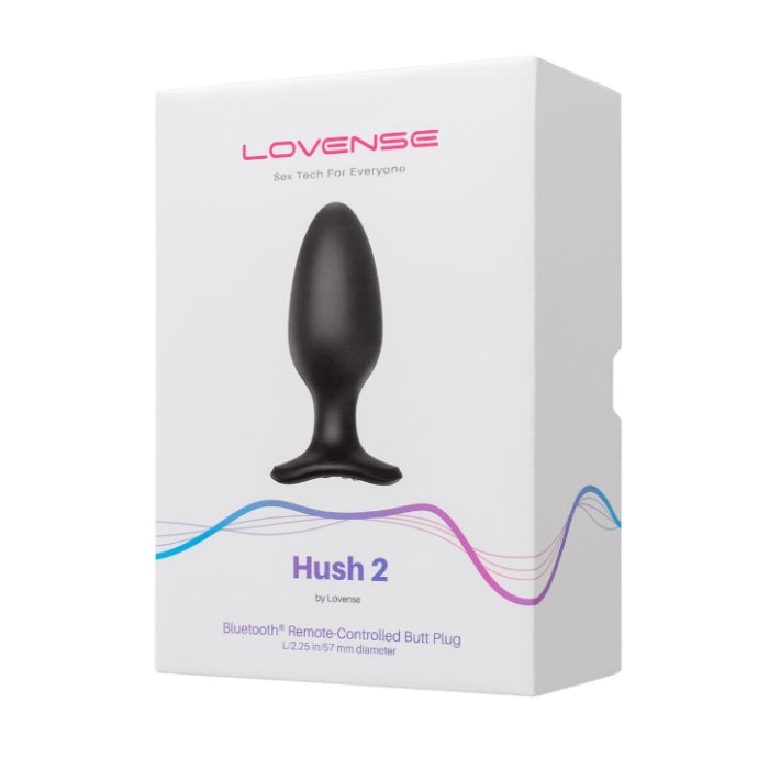 Lovense Hush 2 vibrating ana plug large 57mm in black silicone