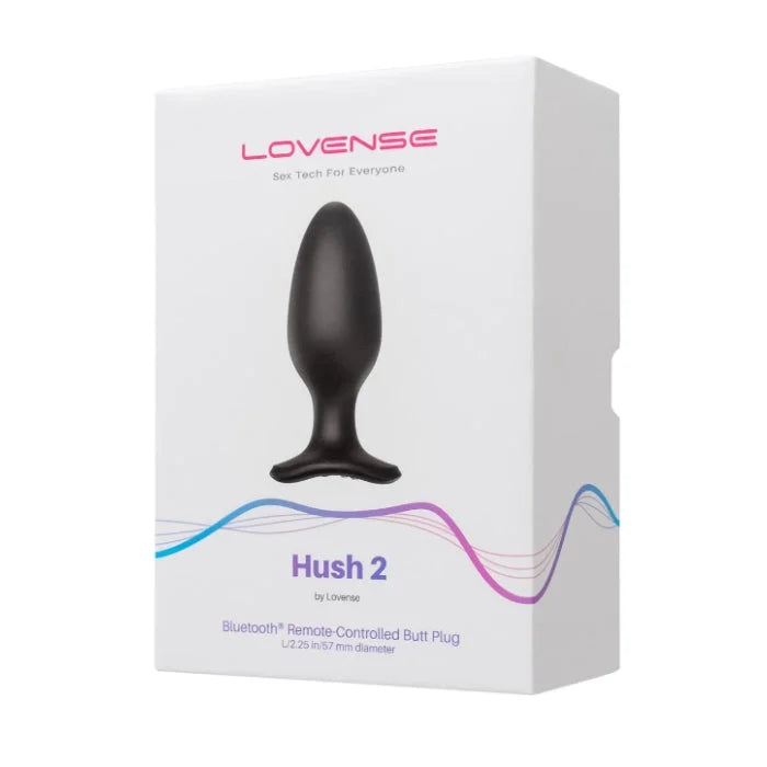 Lovense Hush 2 vibrating ana plug large 57mm in black silicone