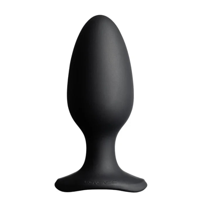 Lovense Hush 2 vibrating anal plug large 57mm black silicone with Luvence base