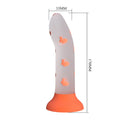 Luminous Bunny-Core silicone dildo with orange glow base and suction cup