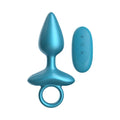 Teal luv inc cone ring anal plug with sleek remote control featuring three buttons sold at lady jane adult shop
