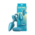 Teal silicone cone ring anal plug with integrated remote control from luv inc available at lady jane adult shop