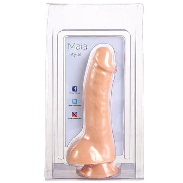 Maia Kyle Realistic Silicone 8 inch Dildo -  Flexible and realistic dildo with life like construction with textured veins. Included is a sturdy, durable and strong suction cup base and it is harness compatible.