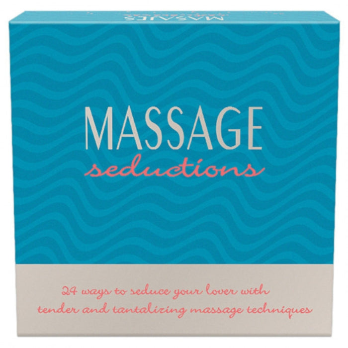 24 ways to seduce your lover with tender and tantalizing massage techniques.  Includes:  Massage Candle, Spoon, 24 Massage Seduction Cards, Warming Heart Massager, and Helpful Massage Seduction Tips