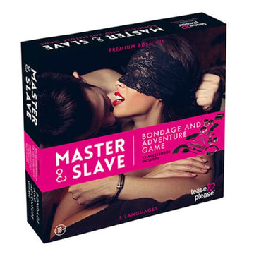 Black lace eye mask with red lipstick and black wristband from master & slave bondage set pink at lady jane adult shop
