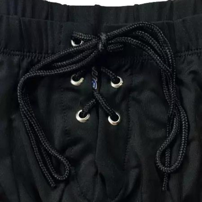 Sexy and suggestive, these Blueline Performance Lace-Up Shorts are a must have for any man. These trunks are made from a durable, silky microfiber fabric that are extremely comfortable and provide stretch retention for an enhanced appearance.&nbsp; They have a lace up front with re-enforced grommets for durability. Size S/M