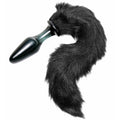 This long sexy tail is Made of gleaming black man made fur, it is topped by a smooth glass anal plug, perfectly sized for pleasure. The tapered tip and classic shape helps it insert easily and stay in place as you wiggle and move.