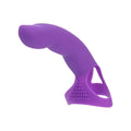 Mini finger swan purple is a smooth finish purple silicone toy with a curved ergonomic design and textured grip for partner play