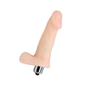 Flesh-colored veined vibrator with metallic base, a gorgeous addition to your collection