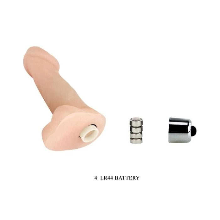 Flesh-colored veined vibrator with batteries, a gorgeous addition for pleasure seekers