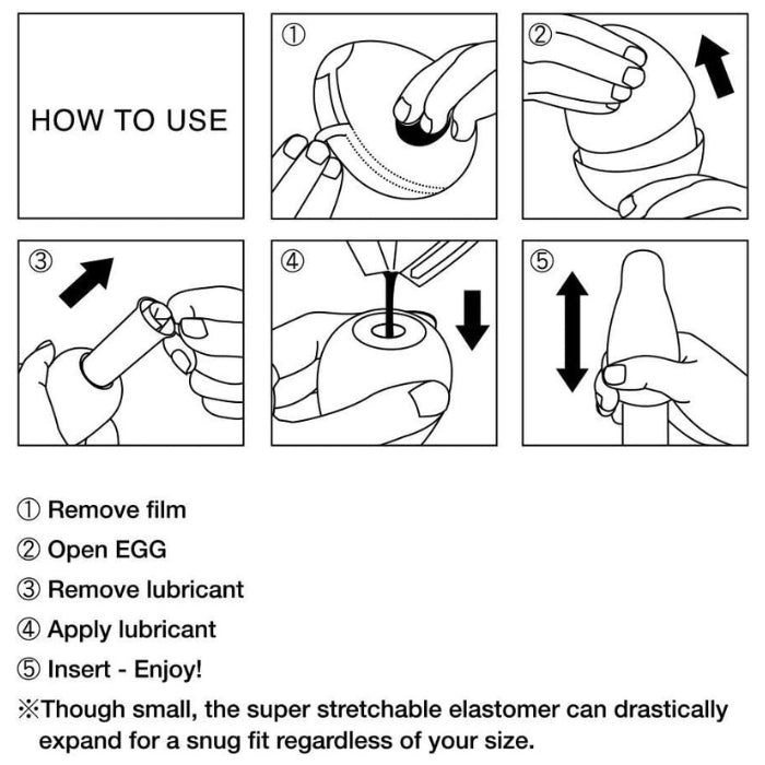 The Tenga egg is discreet and adorable, the perfect secret partner for all men out there. This small masturbater is the ideal travel partner. The toy has a little opening in it that allows you to effortlessly slip your erect penis inside where you will find textured ridges, gently pull down the egg over the penis to give your self or partner the best hand job of your life. Easy to use and comes in a variety of different textures to suit each individual. Stretchy and suitable for all sizes.