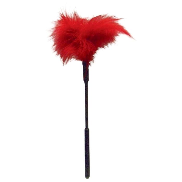 Use the Feather Tickler to outline every sensuous curve, massage every delicate corner, and explore every inch of intimacy on your lover's body - tickling unspeakable pleasure along the way with ultra-soft feathers. Add your favorite blindfold, whip, or riding crop to amp up the pleasure and senses even more!