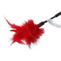 Use the Feather Tickler to outline every sensuous curve, massage every delicate corner, and explore every inch of intimacy on your lover's body - tickling unspeakable pleasure along the way with ultra-soft feathers. Add your favorite blindfold, whip, or riding crop to amp up the pleasure and senses even more!