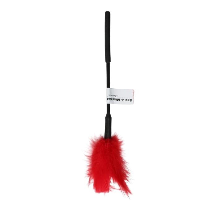 Use the Feather Tickler to outline every sensuous curve, massage every delicate corner, and explore every inch of intimacy on your lover's body - tickling unspeakable pleasure along the way with ultra-soft feathers. Add your favorite blindfold, whip, or riding crop to amp up the pleasure and senses even more!