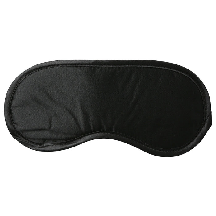 Black soft satin mask. One size fits most.