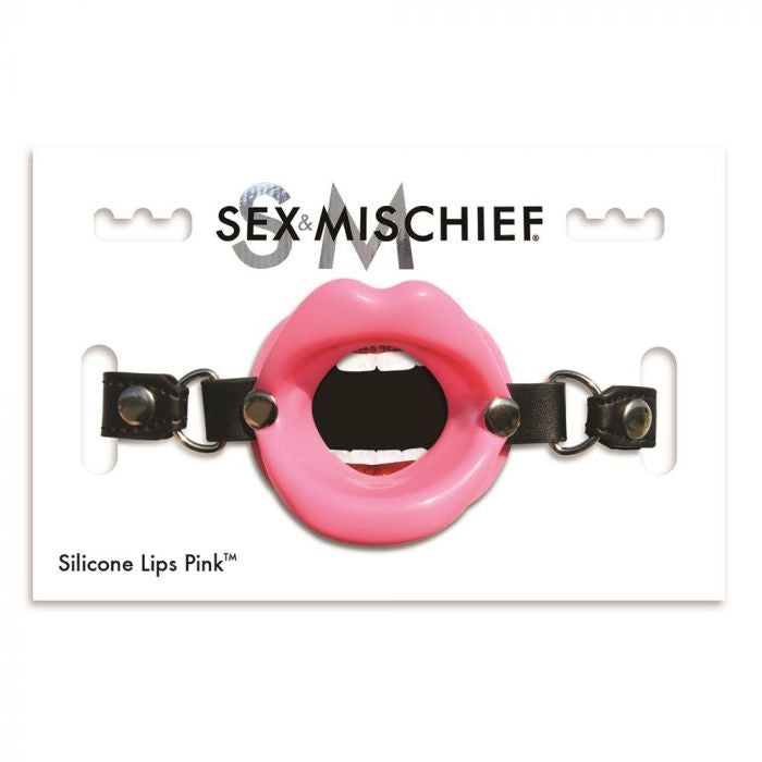 Create a sexy lipstick fantasy with the Silicone Lips open mouth gag. Wrap your lips around the gag and secure. Secure with adjustable vegan leather strap and buckle closure.&nbsp;One size fits most.