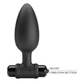 Mr Play Vibrating Anal Plug - Large Black with tapered tip