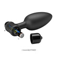 Mr Play Vibrating Anal Plug Large Black with tapered tip
