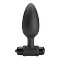 Large Black Mr Play vibrating anal plug with tapered tip and glossy base