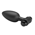 Large Black Mr Play vibrating anal plug with tapered tip and pump