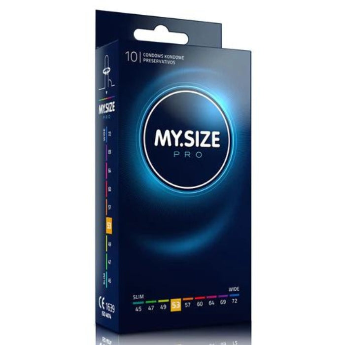 My.Size Pro Condoms 53mm have a 15% thinner wall thickness as average condoms, offering a greater sensitivity. made of Vytex, a specific natural latex. Vytex is a revolutionary plant-based raw material to eliminate nearly all the typical latex smell and the antigenic problem-causing proteins that can result in an allergic reaction to natural rubber latex. Vegan friendly.