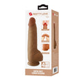 Brown PrettyLove Najm 9.1 inch bendable dildo with veiny shaft and suction cup base