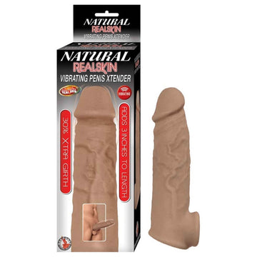 Lady Jane Adult Sex Shop | Natural Realskin Vibrating Penis Xtender - Dark