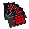 Naughty sexual positions scratch cards with red hearts and couple silhouette