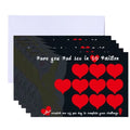 Naughty sexual position scratch cards with red hearts and playful design