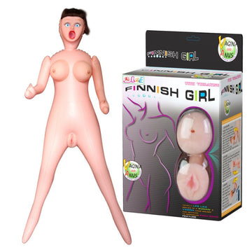 Inflatable Finnish Girl love doll in phthalate free PVC packaging, unscented and safe