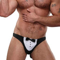 For the guy who likes to serve it hot! Bedroom costume wear for him. Classic underwear with bow tie detail in front. Gag gift or not these comfortable briefs can be worn year around. Fun for the bedroom. Sexy men's novelty brief foreplay. One size fits most.