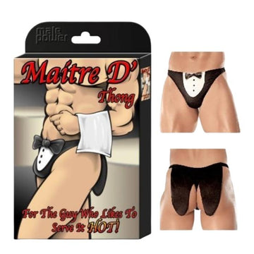 For the guy who likes to serve it hot! Bedroom costume wear for him. Classic underwear with bow tie detail in front. Gag gift or not these comfortable briefs can be worn year around. Fun for the bedroom. Sexy men's novelty brief foreplay. One size fits most.