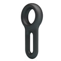 Oniel Crazy Bull black silicone cock ring with matte finish and oval top