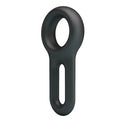 Oniel Crazy Bull black silicone cock ring with matte finish and oval top