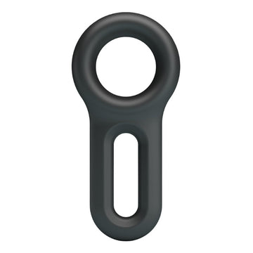 Oniel Crazy Bull cock ring in black silicone with matte finish and oval cutout